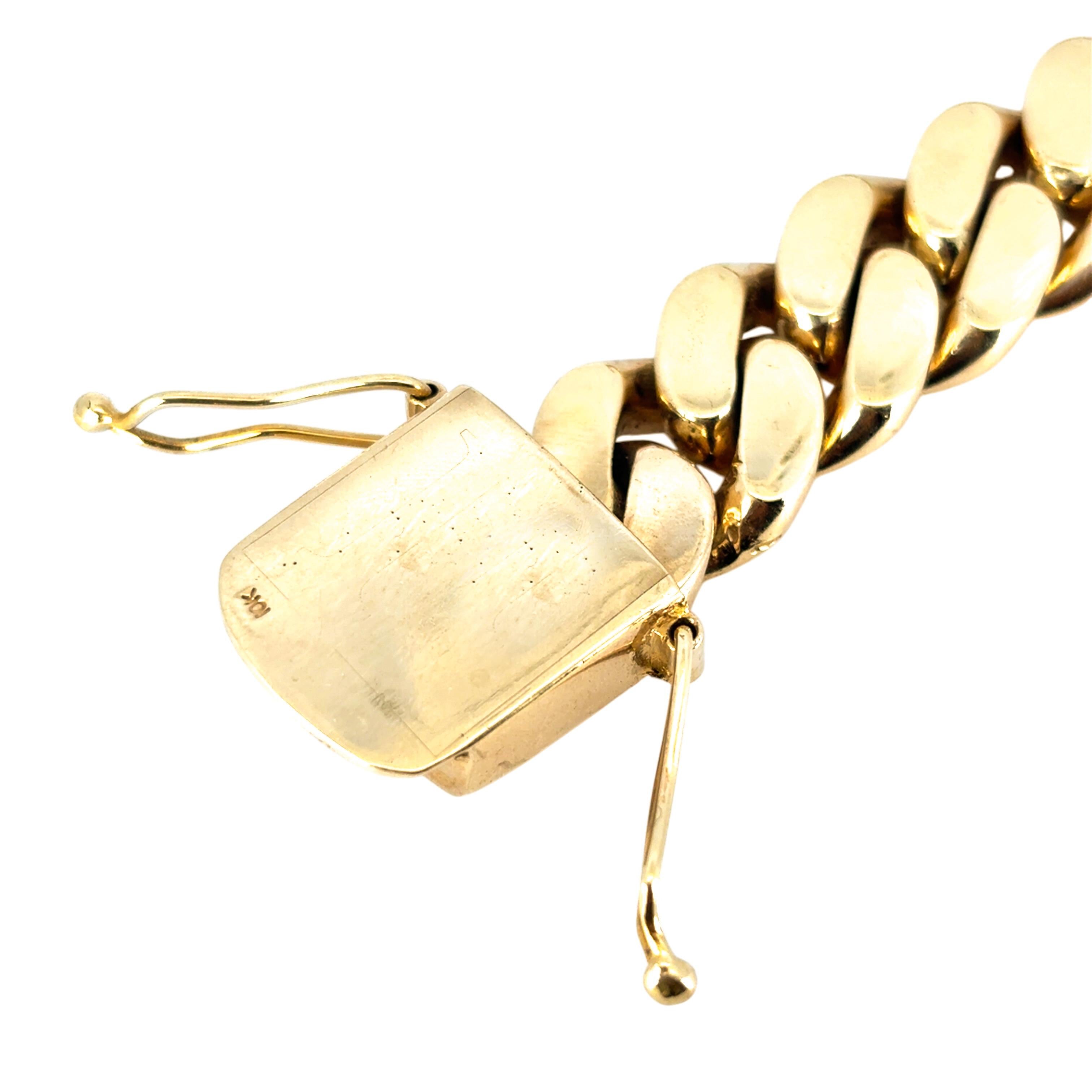 Moderne Bracelet à maillons cubains en or jaune 10 carats en vente