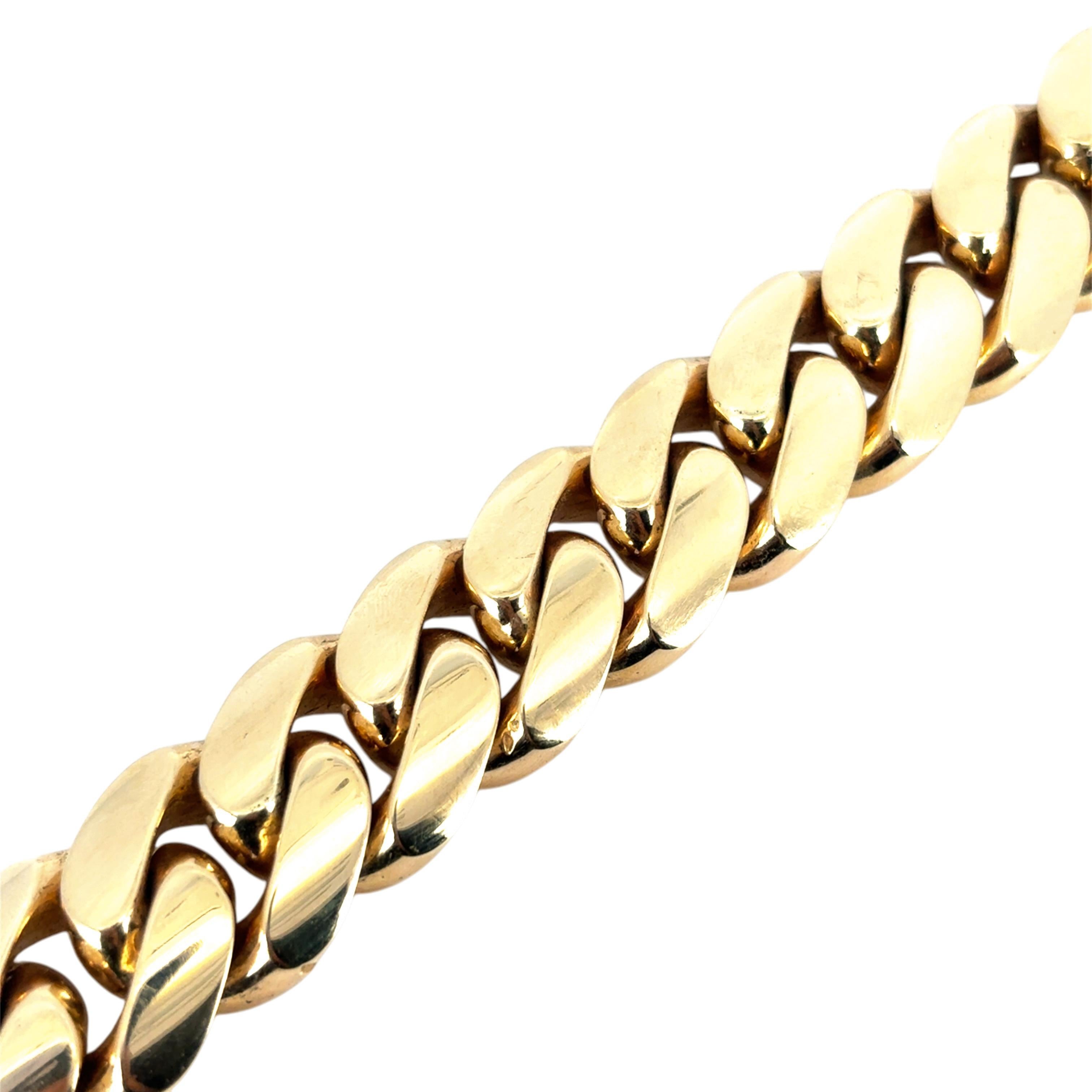 Bracelet à maillons cubains en or jaune 10 carats Unisexe en vente