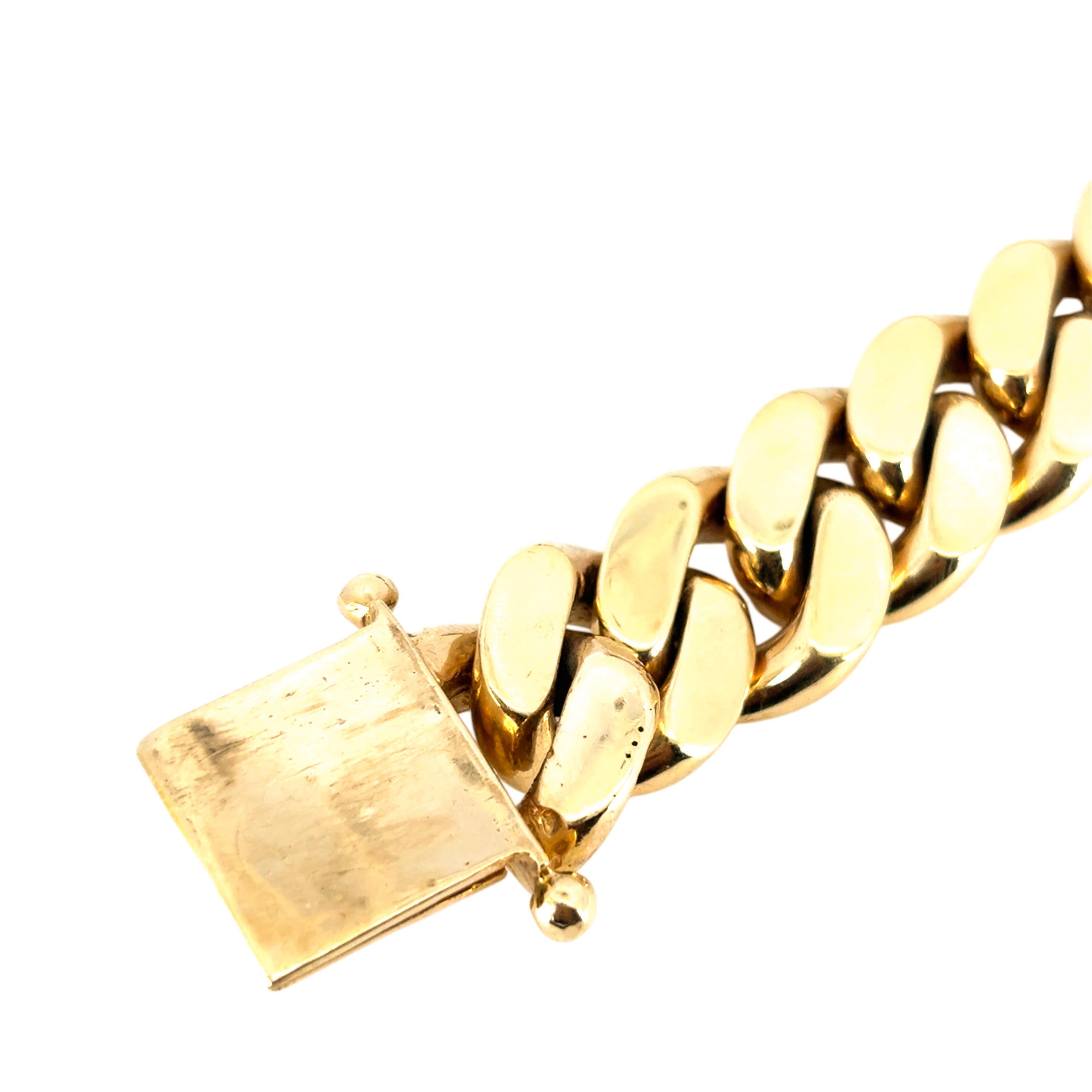 Bracelet à maillons cubains en or jaune 10 carats en vente 1