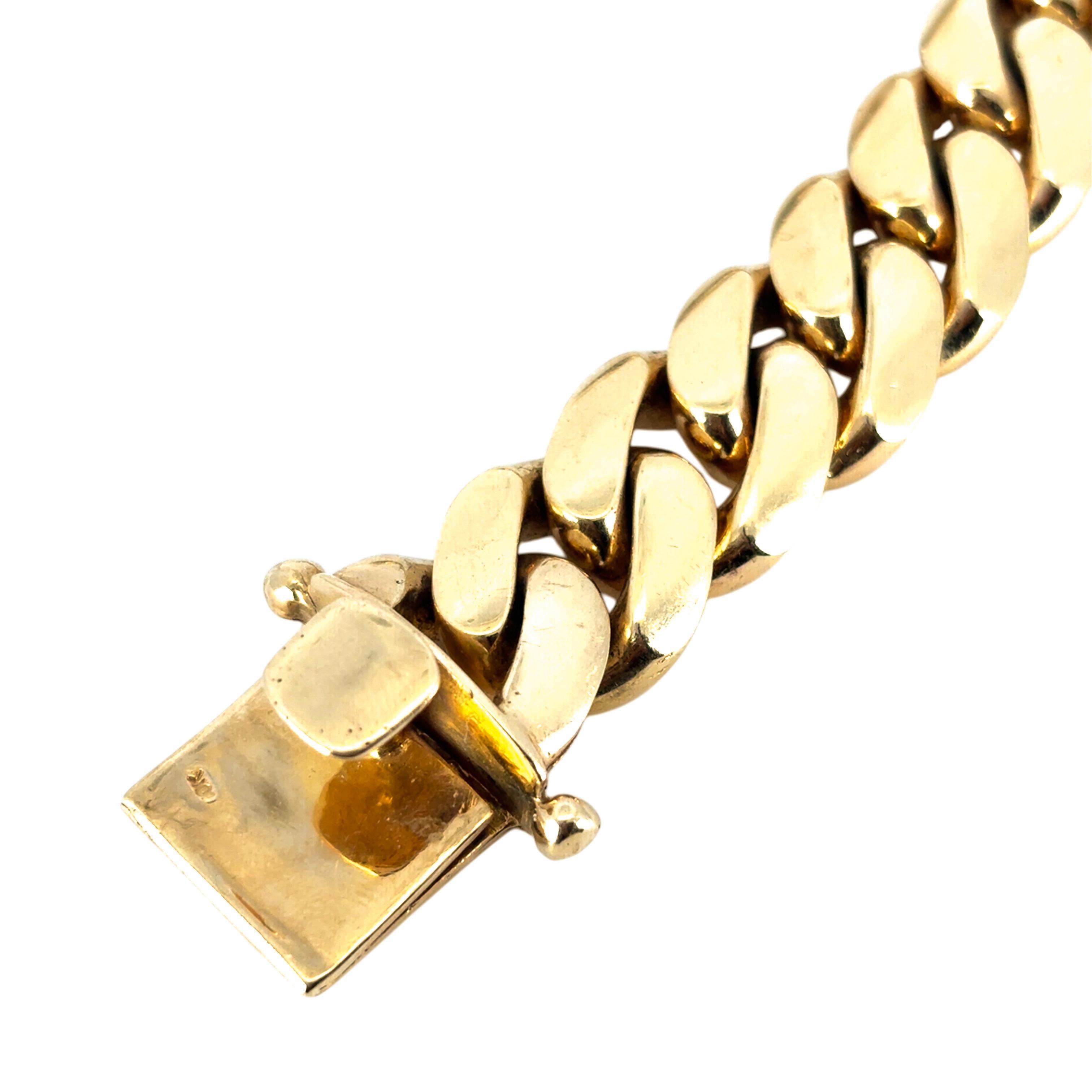 Bracelet à maillons cubains en or jaune 10 carats en vente 2