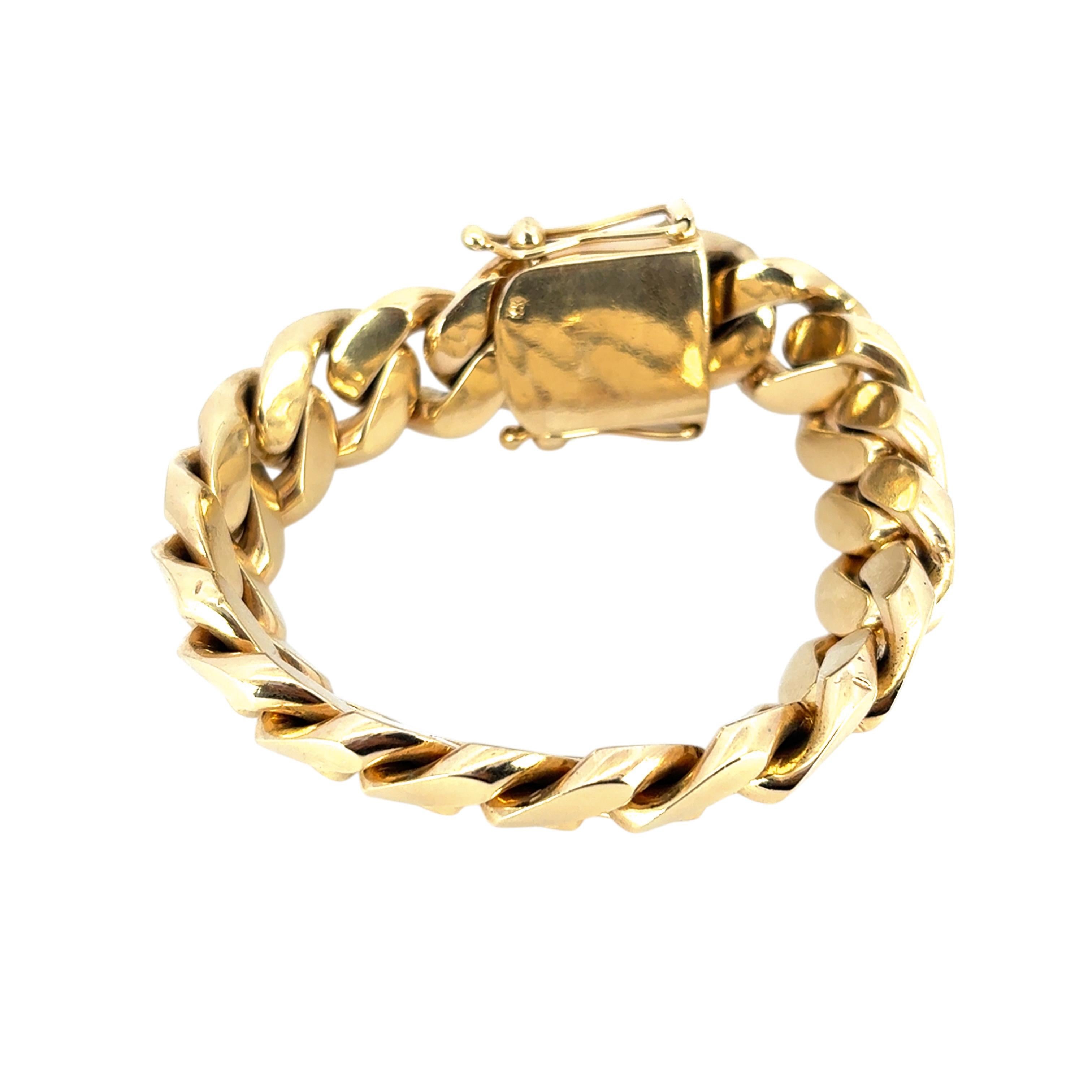 Bracelet à maillons cubains en or jaune 10 carats en vente 4
