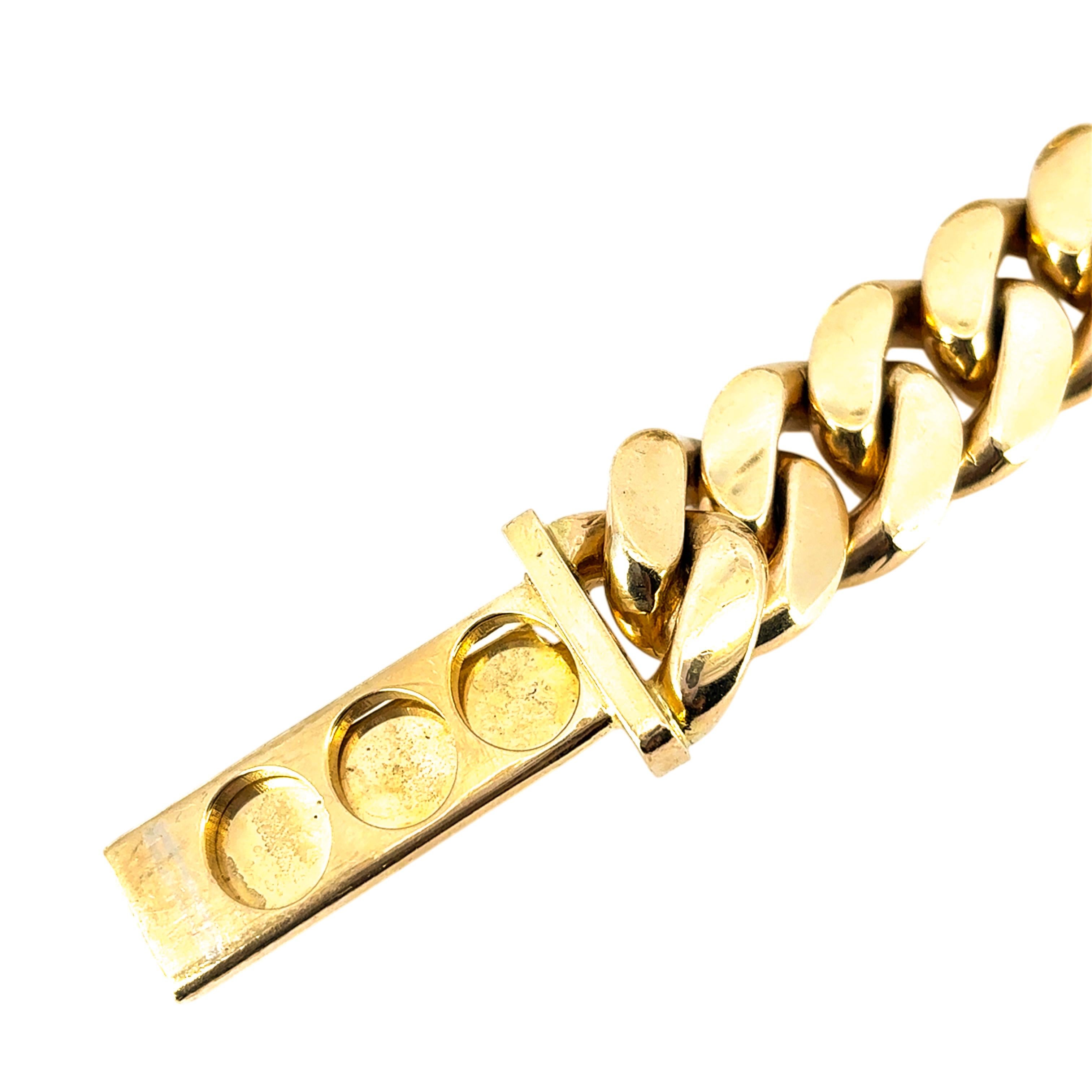 Collier à maillons cubains en or jaune 10 carats avec fermoir boîte en diamants de 6,3 carats en vente 4