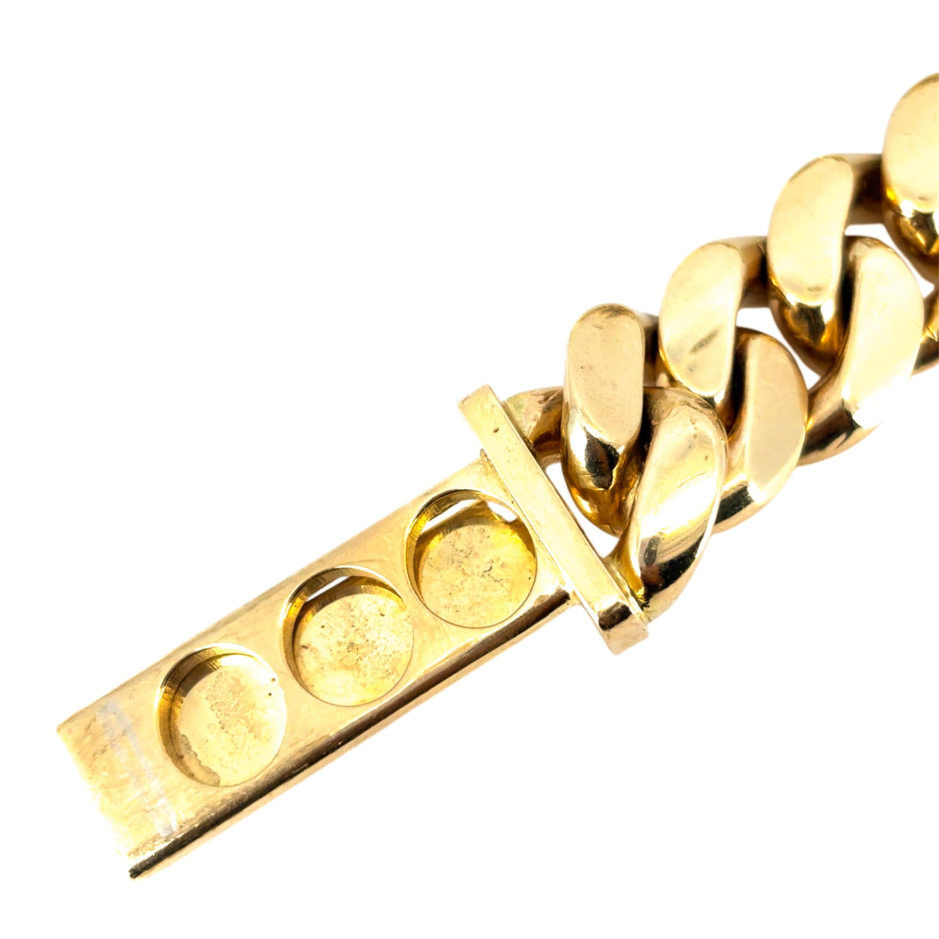 Collier à maillons cubains en or jaune 10 carats avec fermoir boîte en diamants de 6,3 carats en vente 5