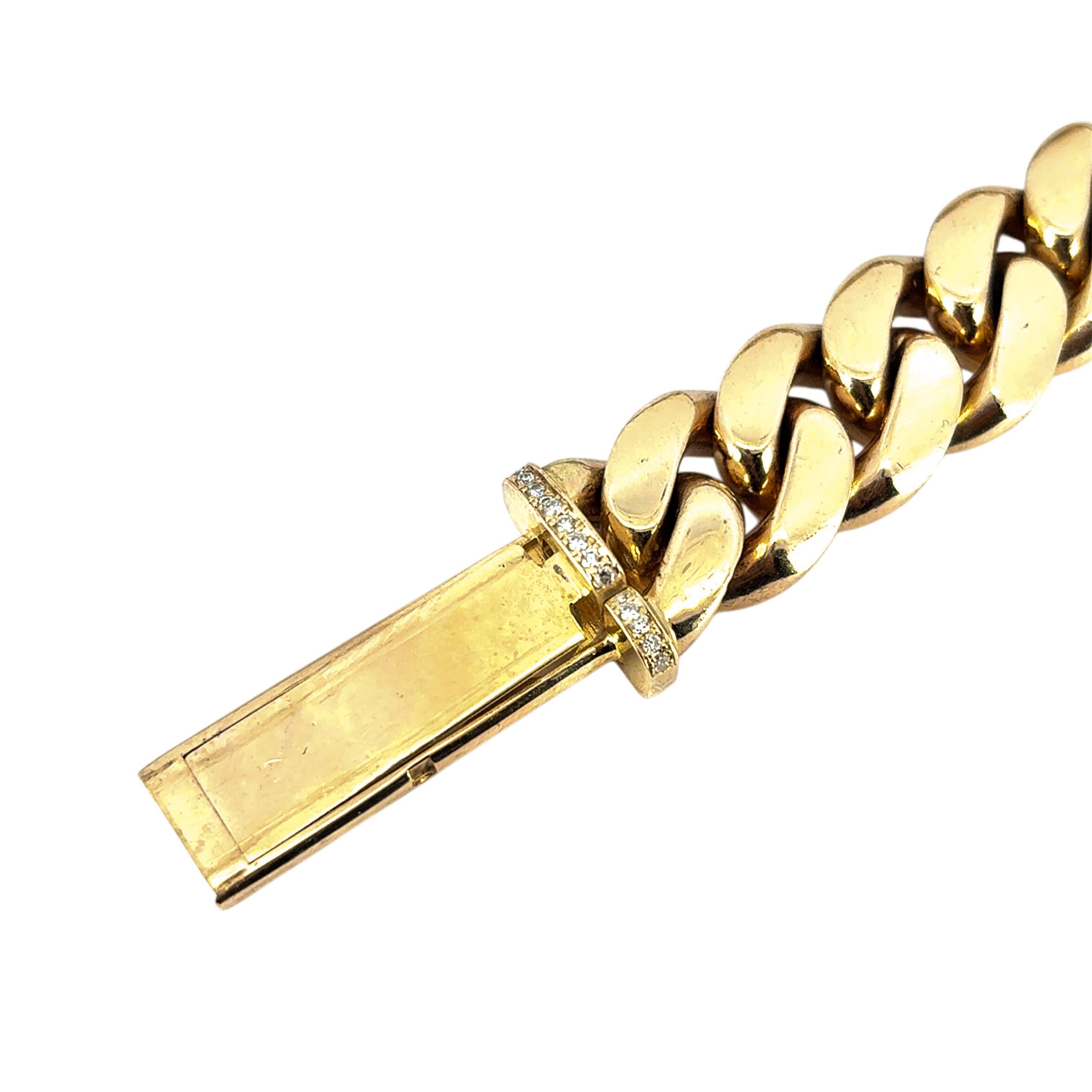 Collier à maillons cubains en or jaune 10 carats avec fermoir boîte en diamants de 6,3 carats en vente 6