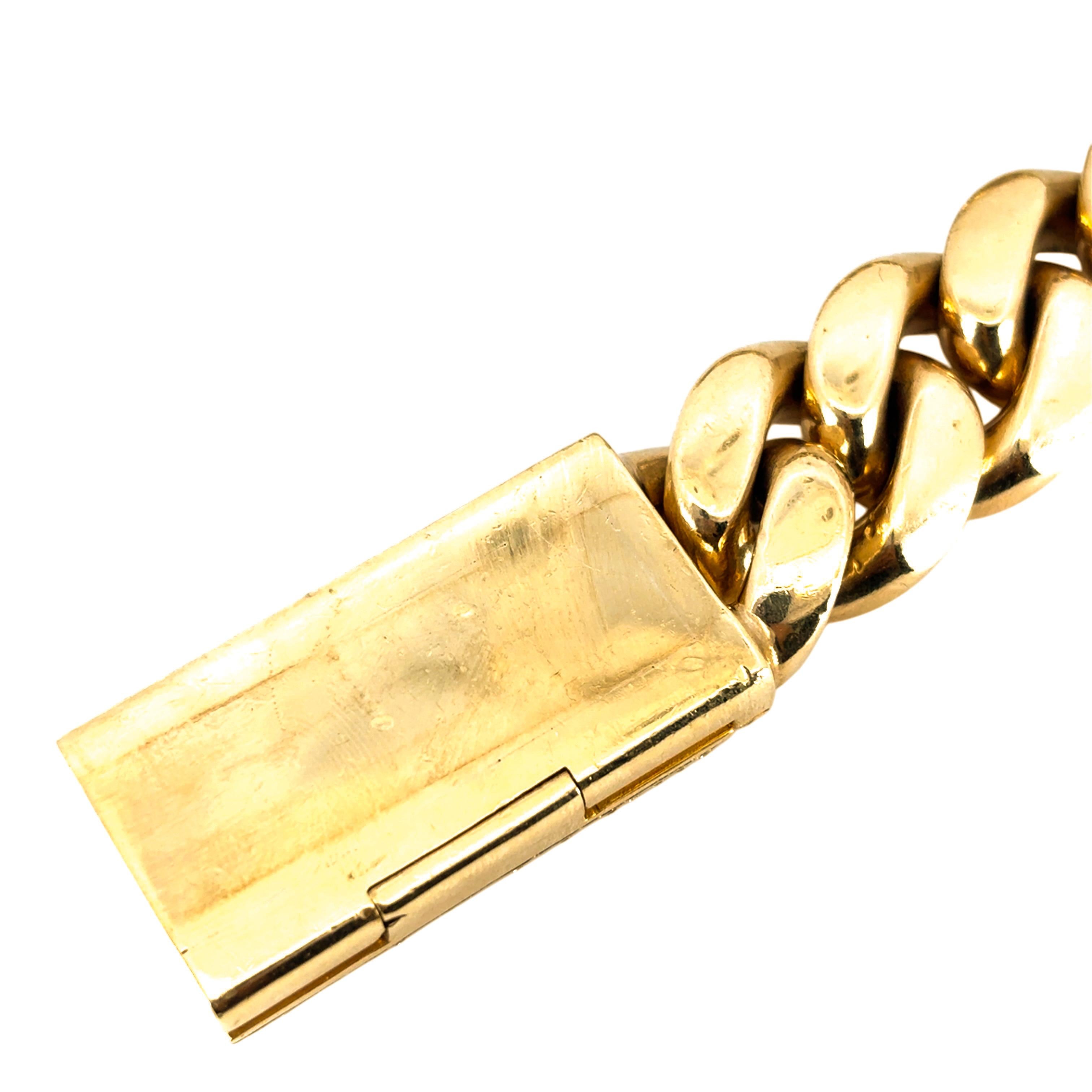 Collier à maillons cubains en or jaune 10 carats avec fermoir boîte en diamants de 6,3 carats en vente 3
