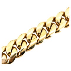 Collana a catena cubana in oro giallo 10k con chiusura a scatola con diamanti da 6,3 ctw