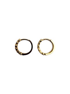 10K Yellow Gold CZ Mini Hoop Earrings #22707