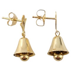 10K Yellow Gold Dangle Bell Earrings #16266