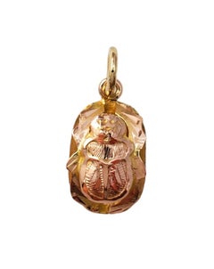 10K Yellow Gold Detailed Scarab Charm #16597