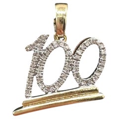 Ciondolo con diamante 100 in oro giallo 10K 0,15ct rotondo 1,9g