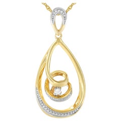 10K Yellow Gold Diamond Accent Fashion Pendant Necklace