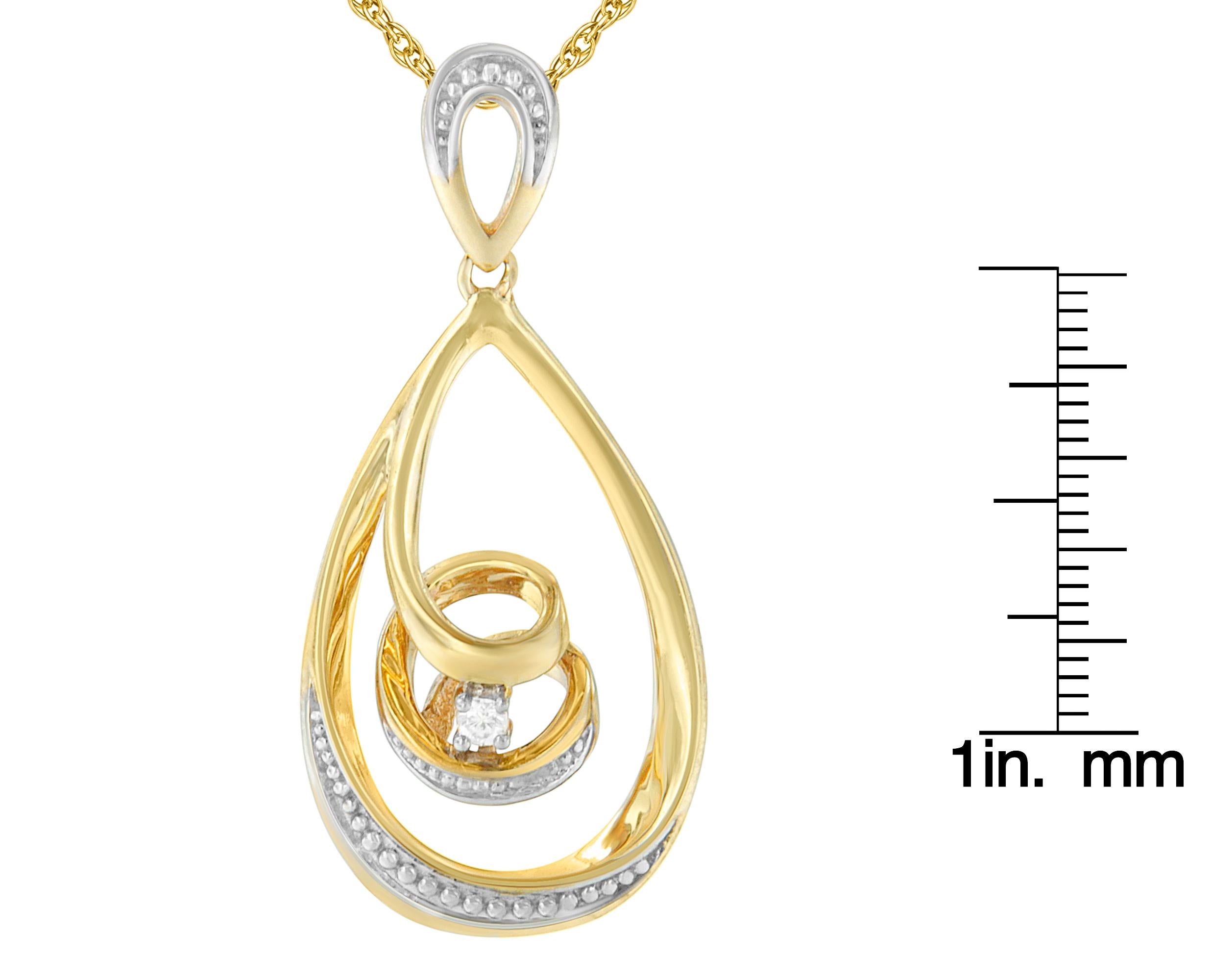 Collier pendentif à la mode en or jaune 10 carats avec diamants H-I, I2-I3 Neuf - En vente à New York, NY