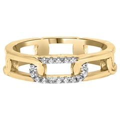 10K Yellow Gold Diamond Accent Paperclip Band Ring - Size 5