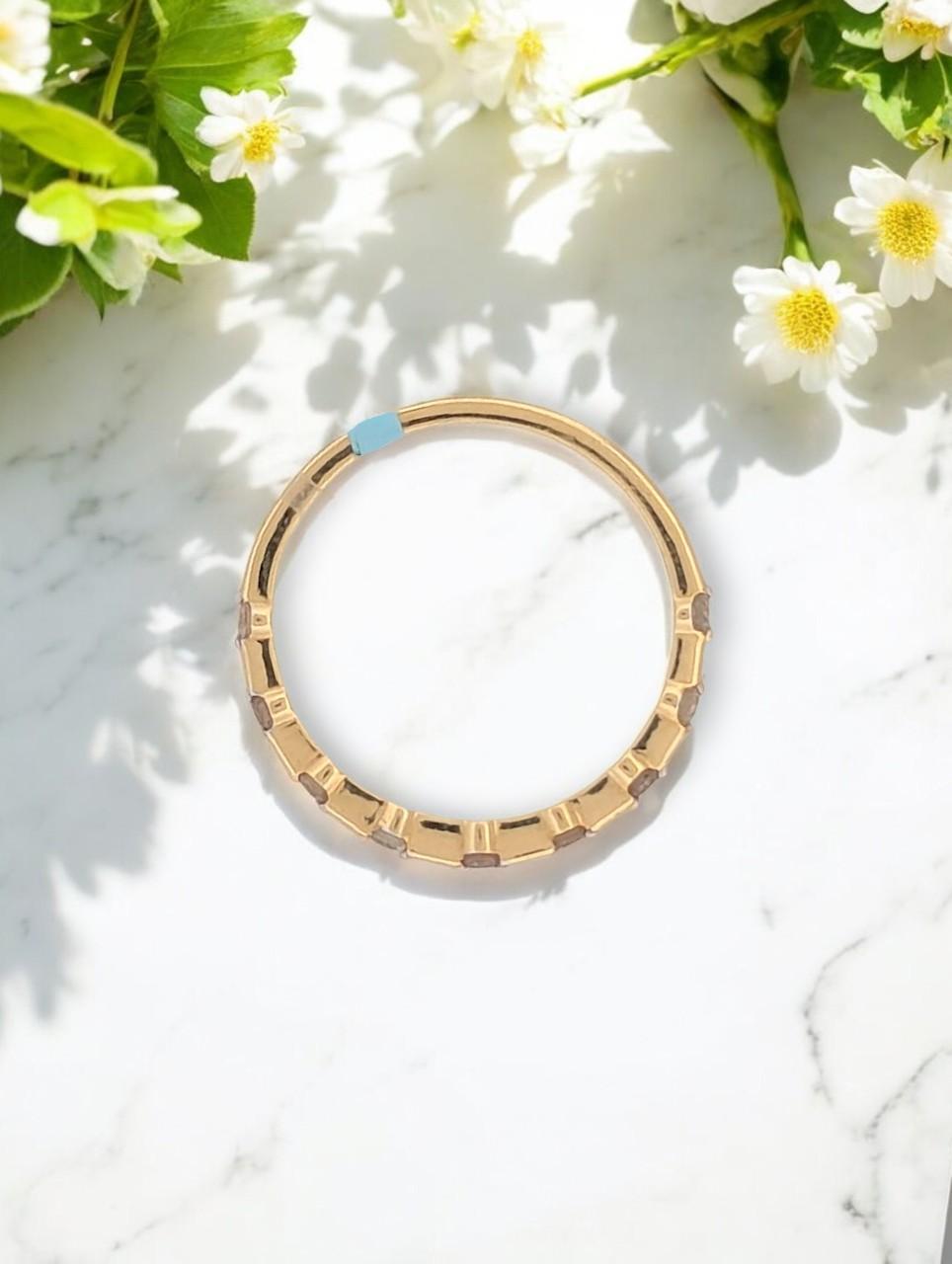 Taille ronde Azura  Bracelet en or jaune 10k avec diamants ronds naturels de .20 CTW en vente