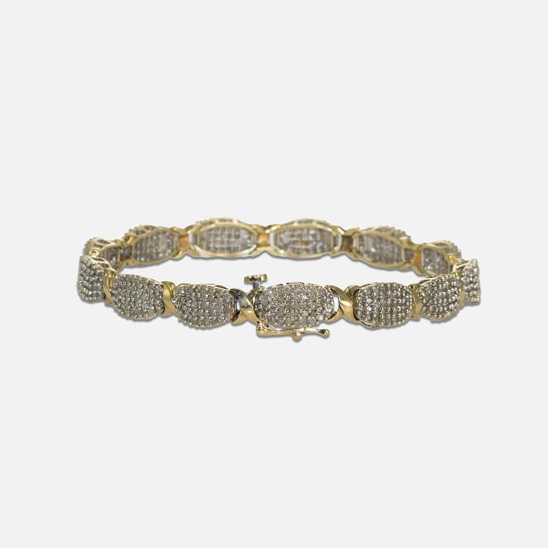 10 Karat Gelbgold Diamantarmband 3,00 Karat (Rundschliff)