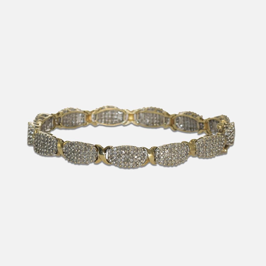 10 Karat Gelbgold Diamantarmband 3,00 Karat im Zustand „Hervorragend“ in Laguna Beach, CA