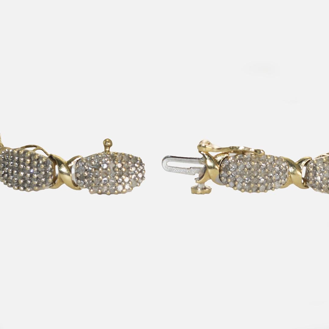 10 Karat Gelbgold Diamantarmband 3,00 Karat für Damen oder Herren