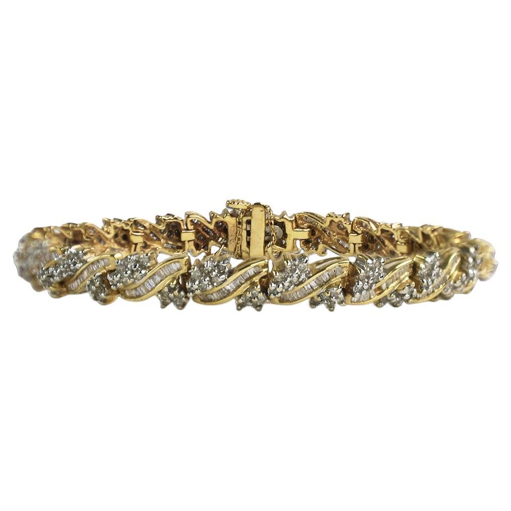 10K Yellow Gold Diamond Bracelet 3.00ct