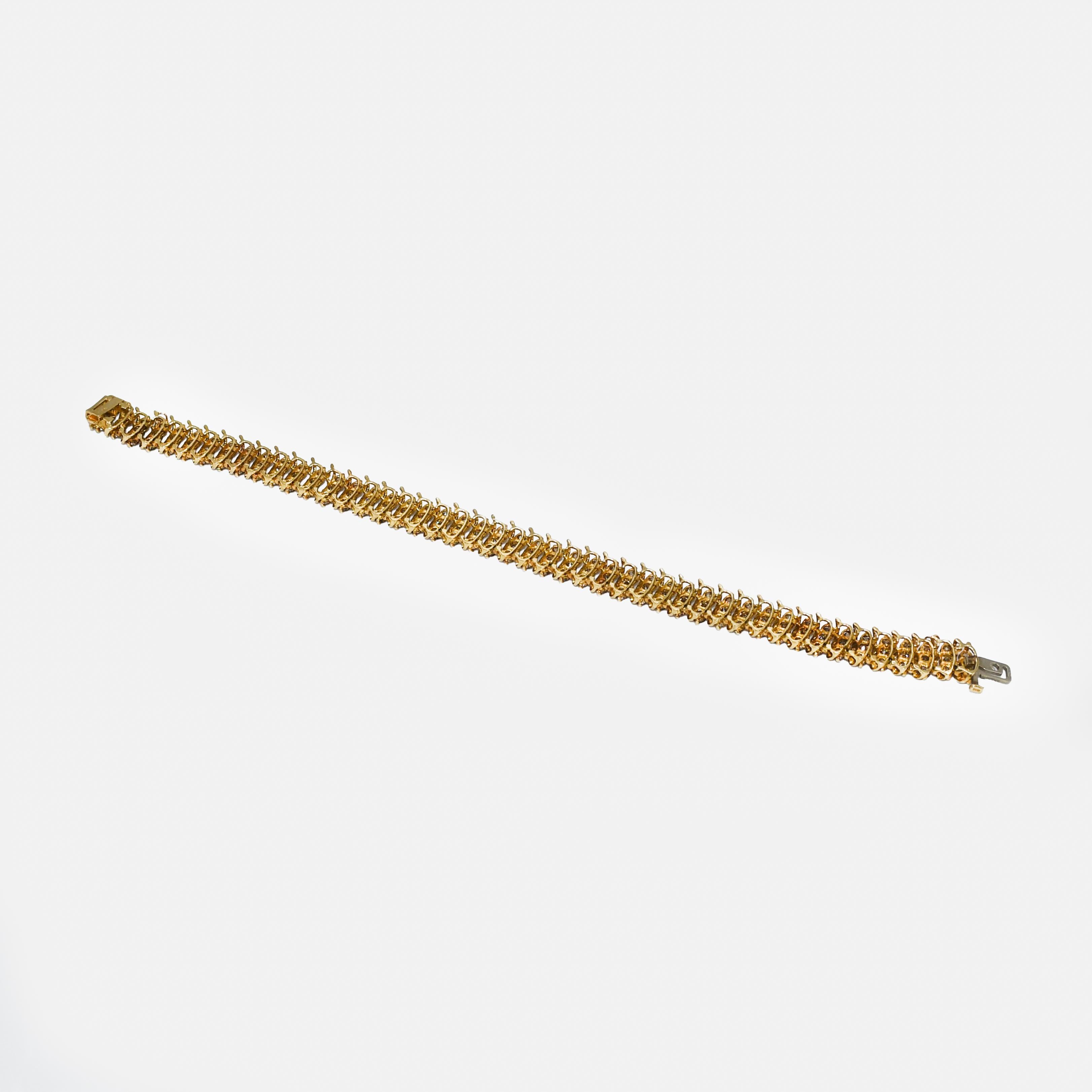10k Yellow Gold Diamond Bracelet 7.00tcw, 17.2gr 4