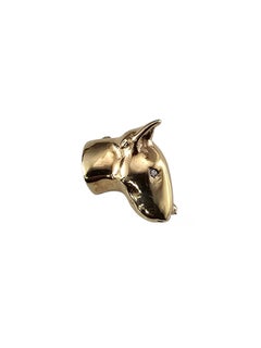 10K Yellow Gold Diamond Bull Terrier Brooch/Pin #24573