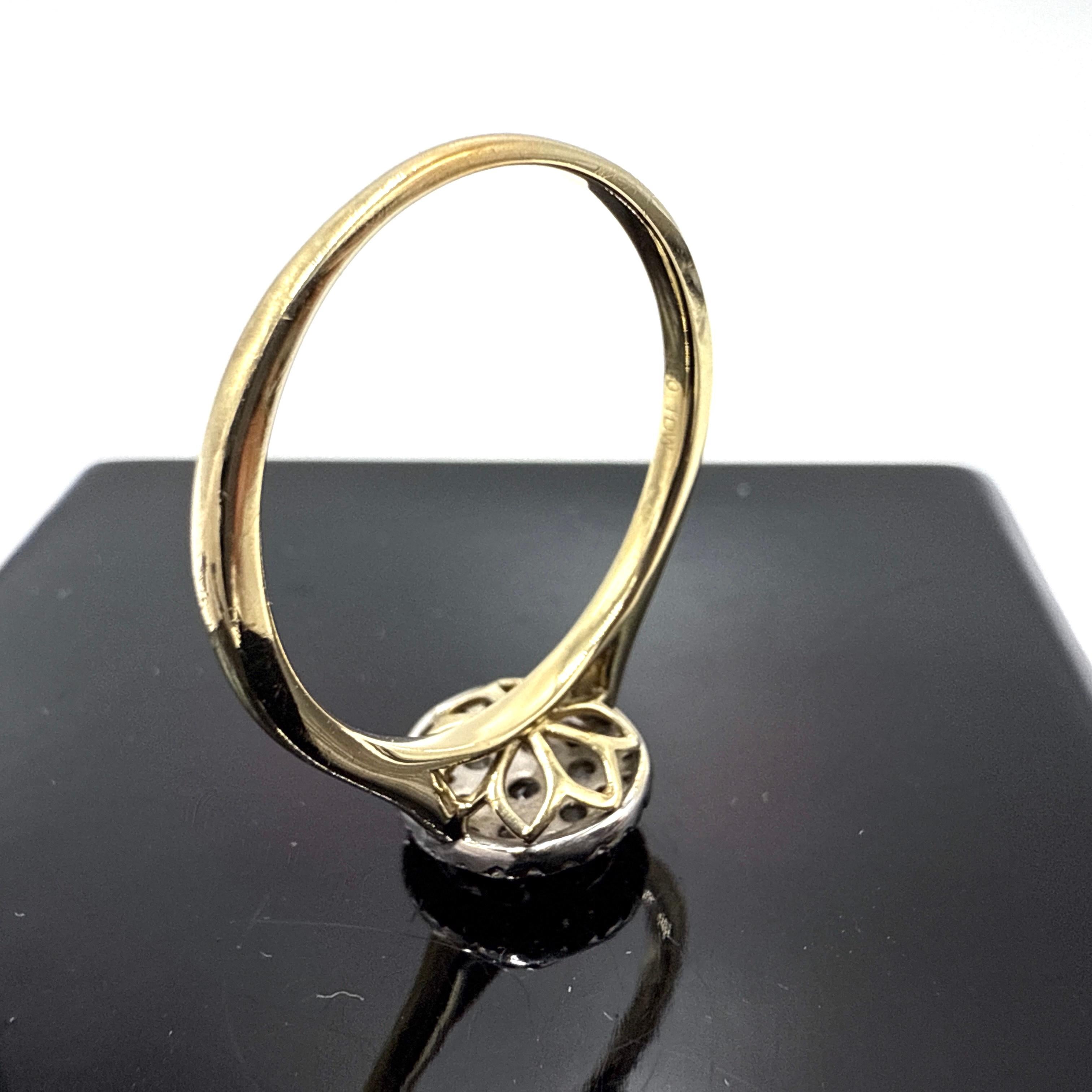 10K Yellow Gold Diamond Cluster Ring – 0.50ct Total Weight en vente 1