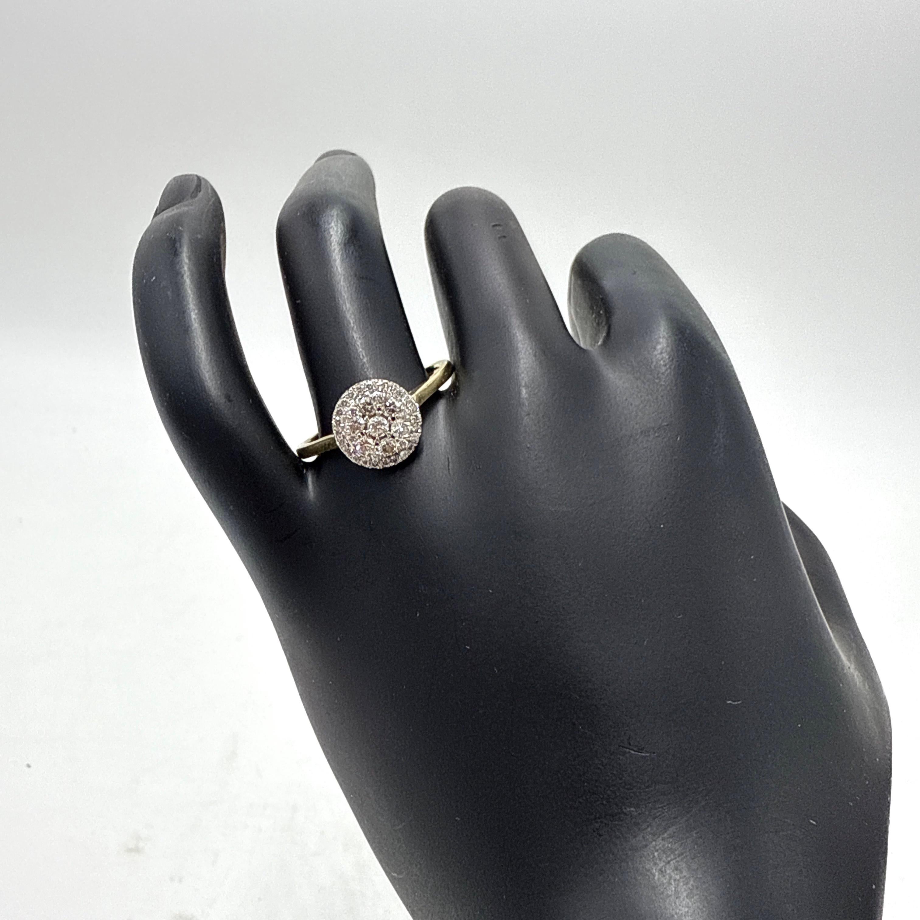 10K Yellow Gold Diamond Cluster Ring – 0.50ct Total Weight en vente 3