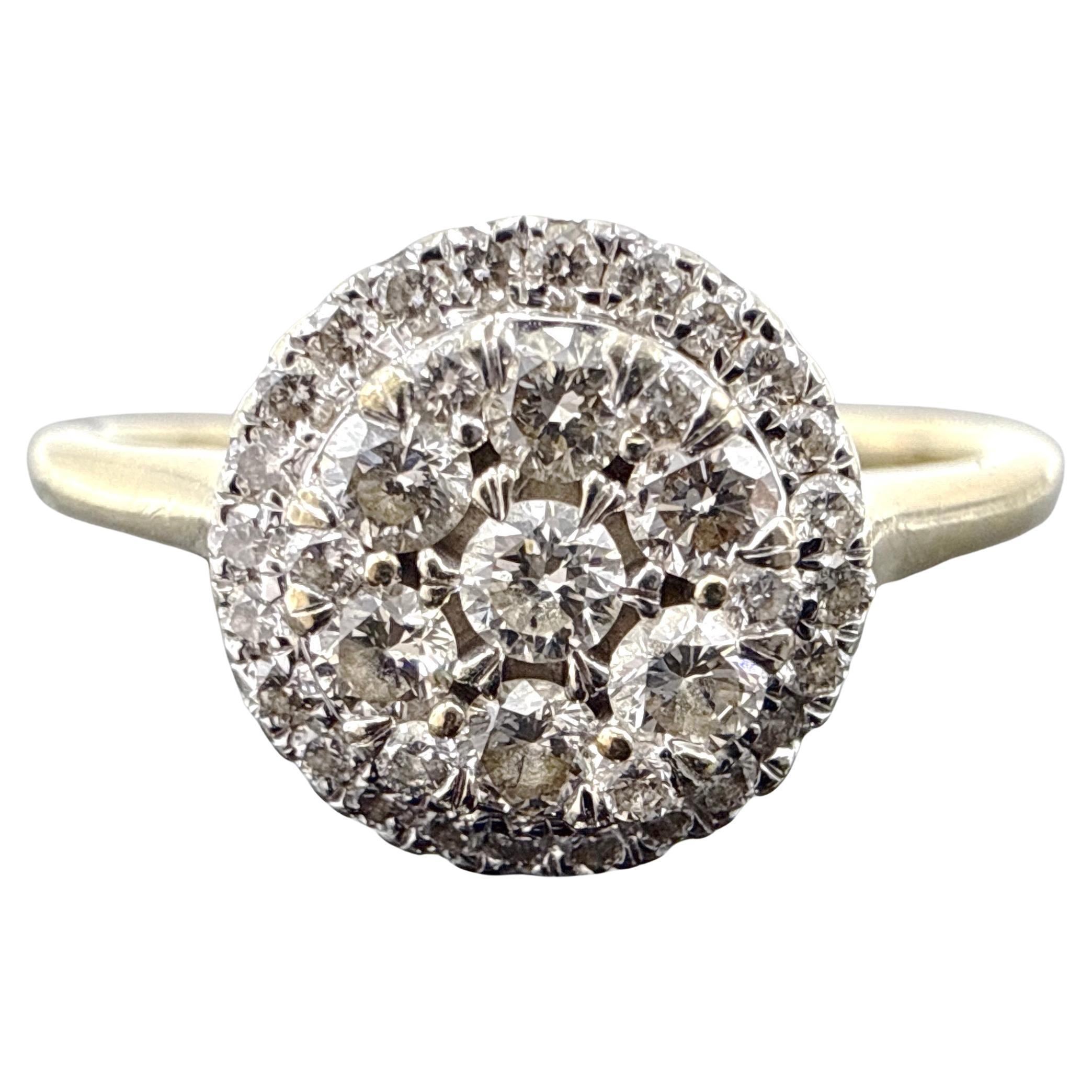 10K Yellow Gold Diamond Cluster Ring – 0.50ct Total Weight