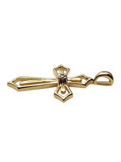 10K Yellow Gold Diamond Cross Pendant #25675