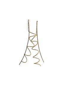 Boucles d'oreilles en or jaune 10K avec spirale de diamants #25182