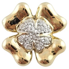  10K Gelbgold Diamant-Blumenanhänger mit Blumenanhänger #14826