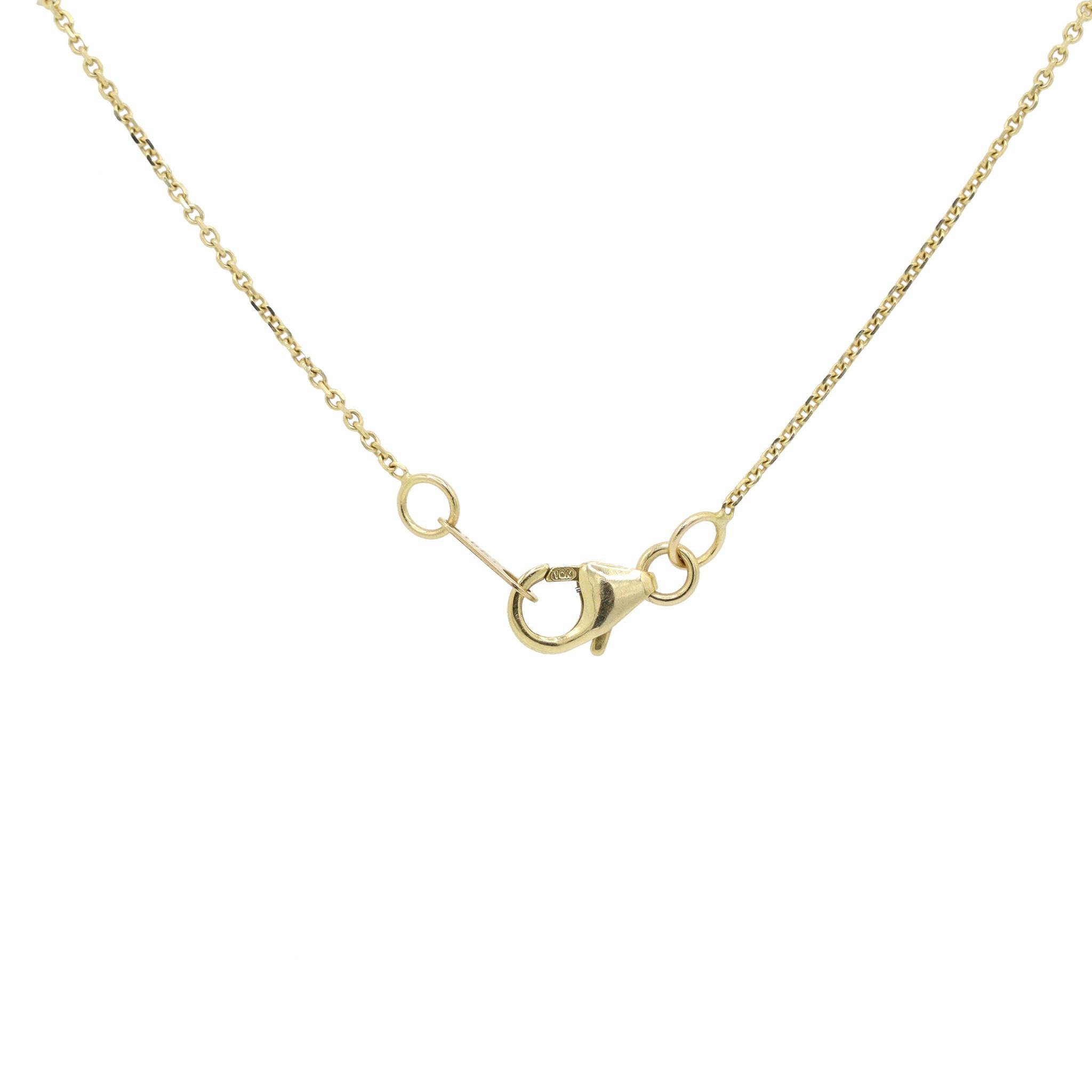 10K Gelbgold Diamant Halo Kreuz Anhänger Halskette im Zustand „Hervorragend“ in Houston, TX