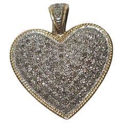 10K Yellow Gold Diamond Heart Pendant