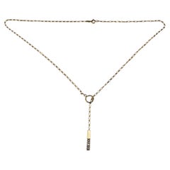 10K Yellow Gold Diamond Lariat Necklace #23019