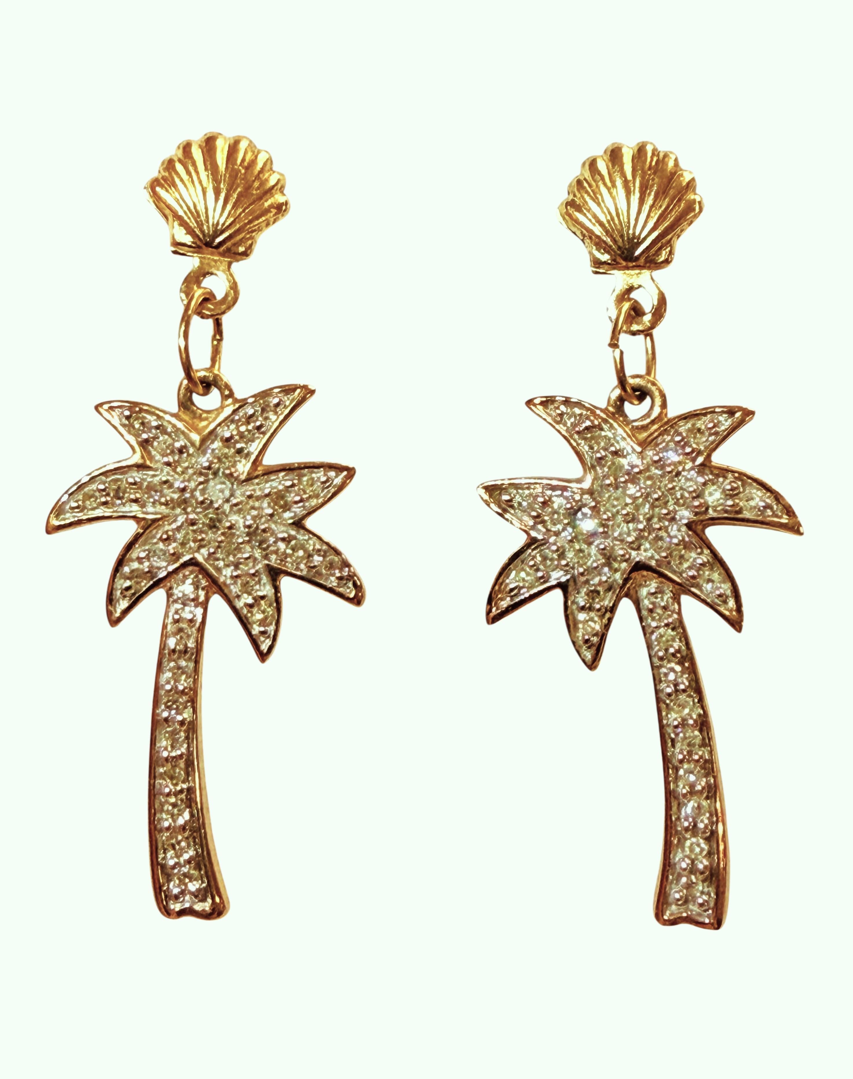 Art Déco Orecchini a penzoloni con diamanti in oro giallo 10 carati e retro in oro 14 carati in vendita