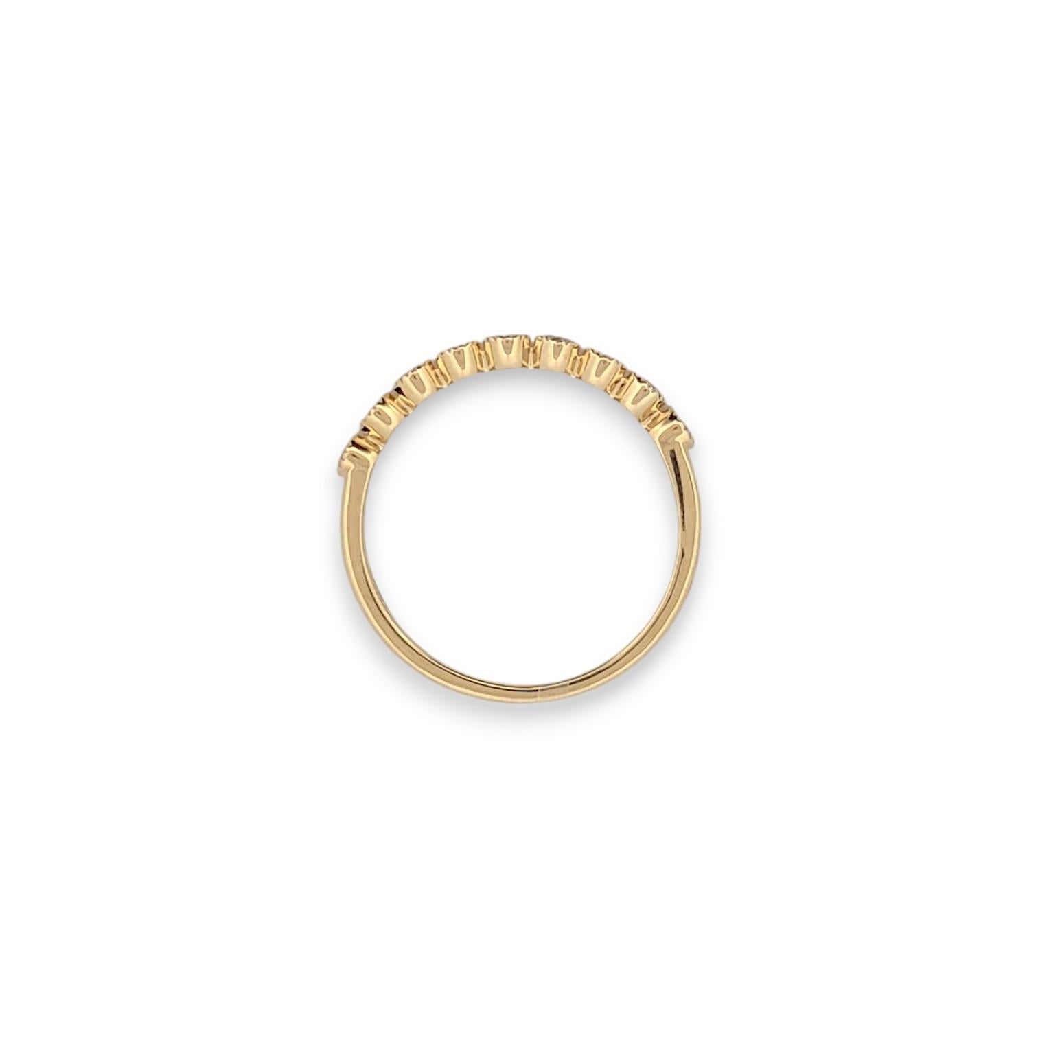 Bead Eloise  10k Yellow Gold Diamond Ring Size 7 – Milgrain Vintage Band For Sale