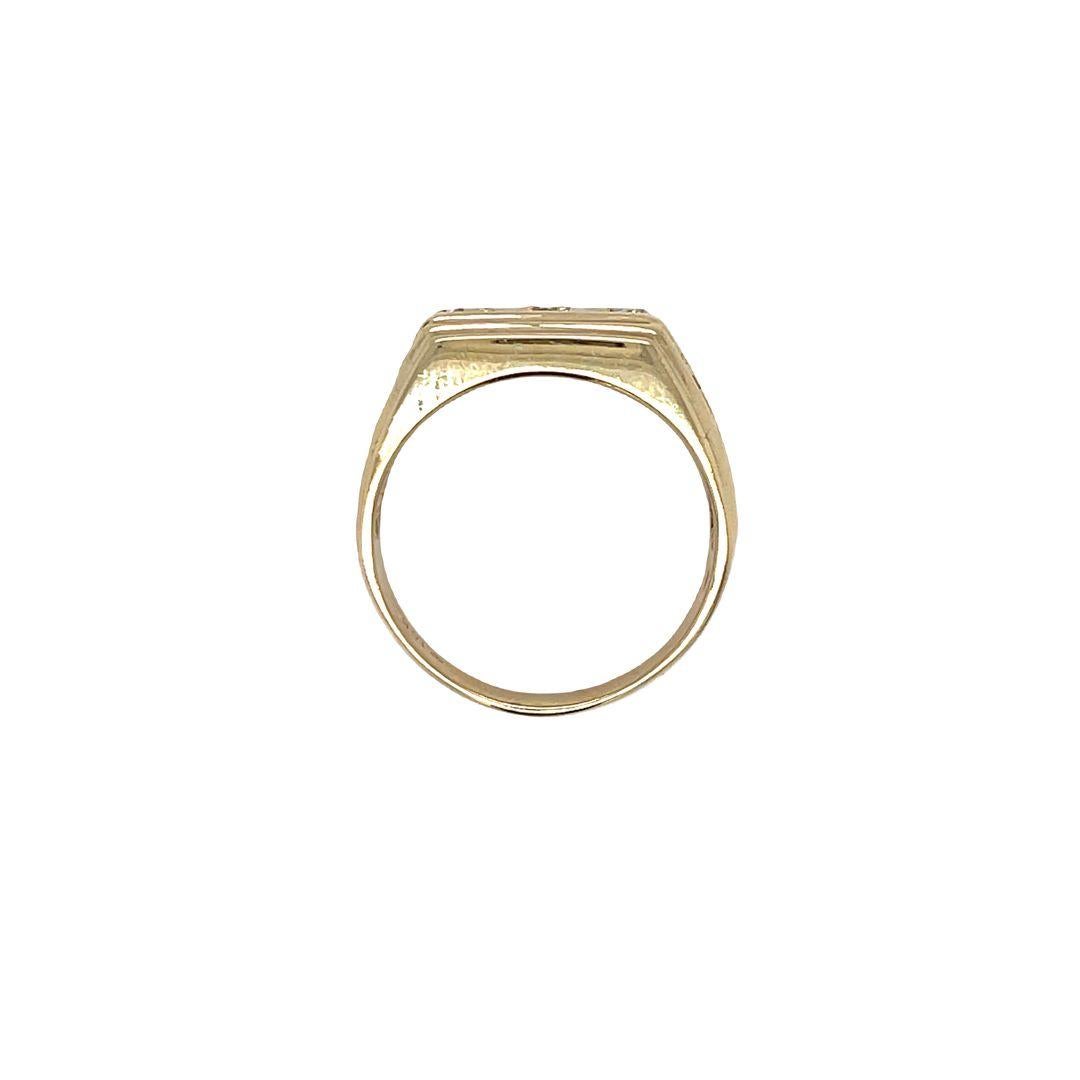 Men's 10K Yellow Gold Diamond Ring For Sale