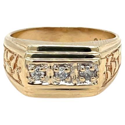 10K Yellow Gold Diamond Ring For Sale