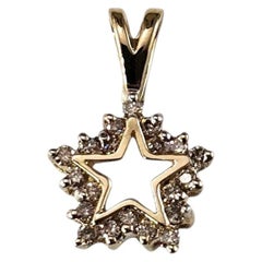 10K Yellow Gold Diamond Star Pendant #25597