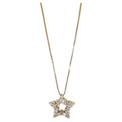 10K Yellow Gold Diamond Star Pendant Necklace 0.20ct