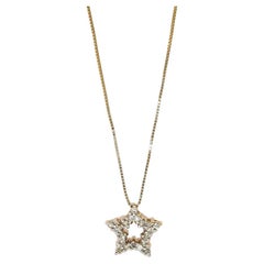 10K Yellow Gold Diamond Star Pendant Necklace 0.20ct