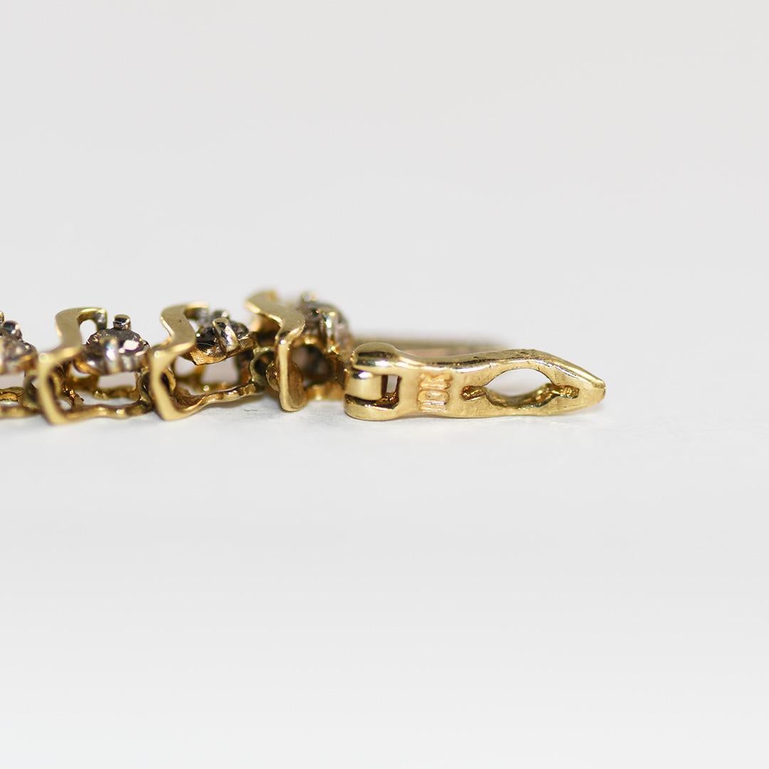 Bracelet de tennis en or jaune 10K avec diamants 1.00tdw, 7.5