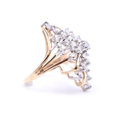 10 Karat Yellow Gold Diamond Waterfall Ring