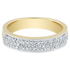 10K Gelbgold Diamond Wide Band Ring