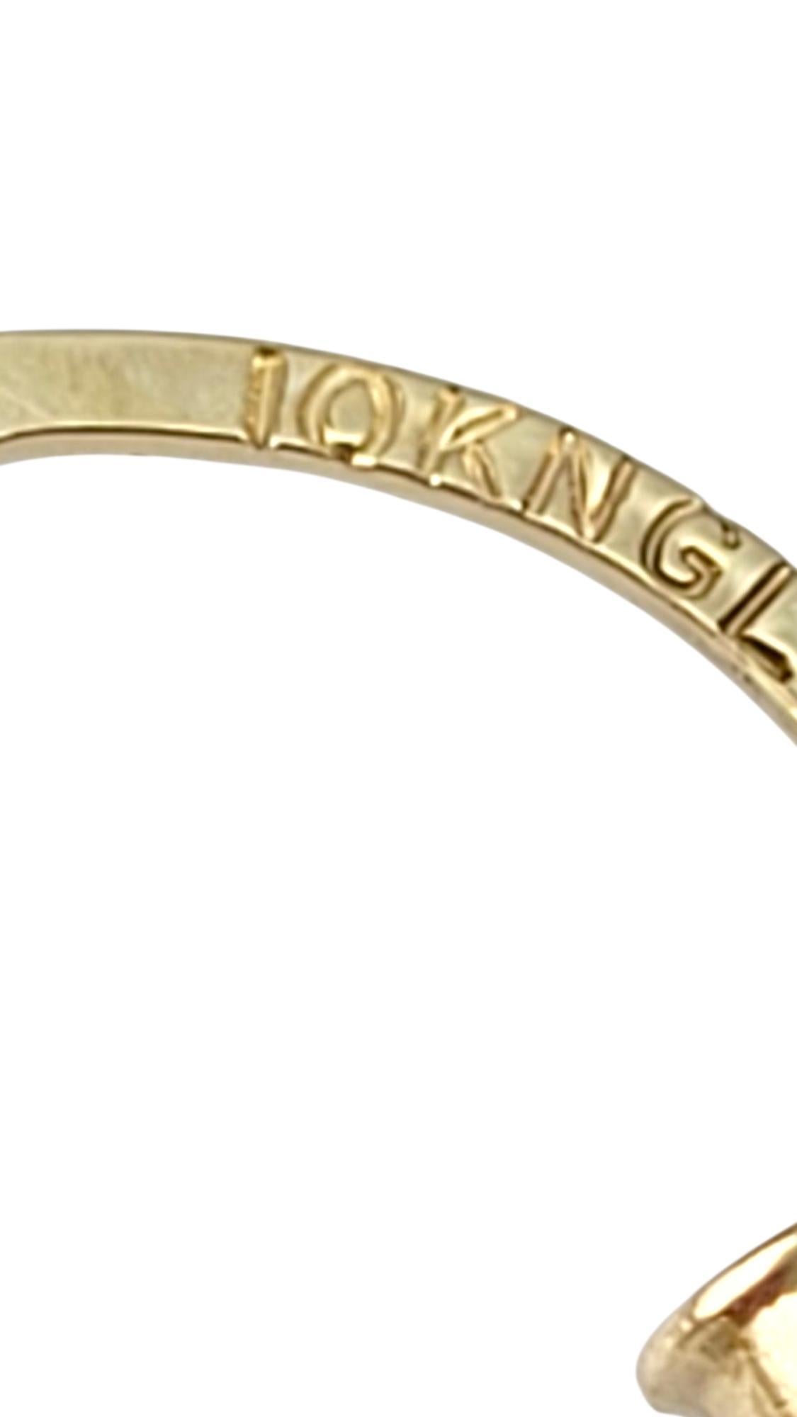 Women's 10K Yellow Gold Dolphin Hoop Earrings #21735 For Sale