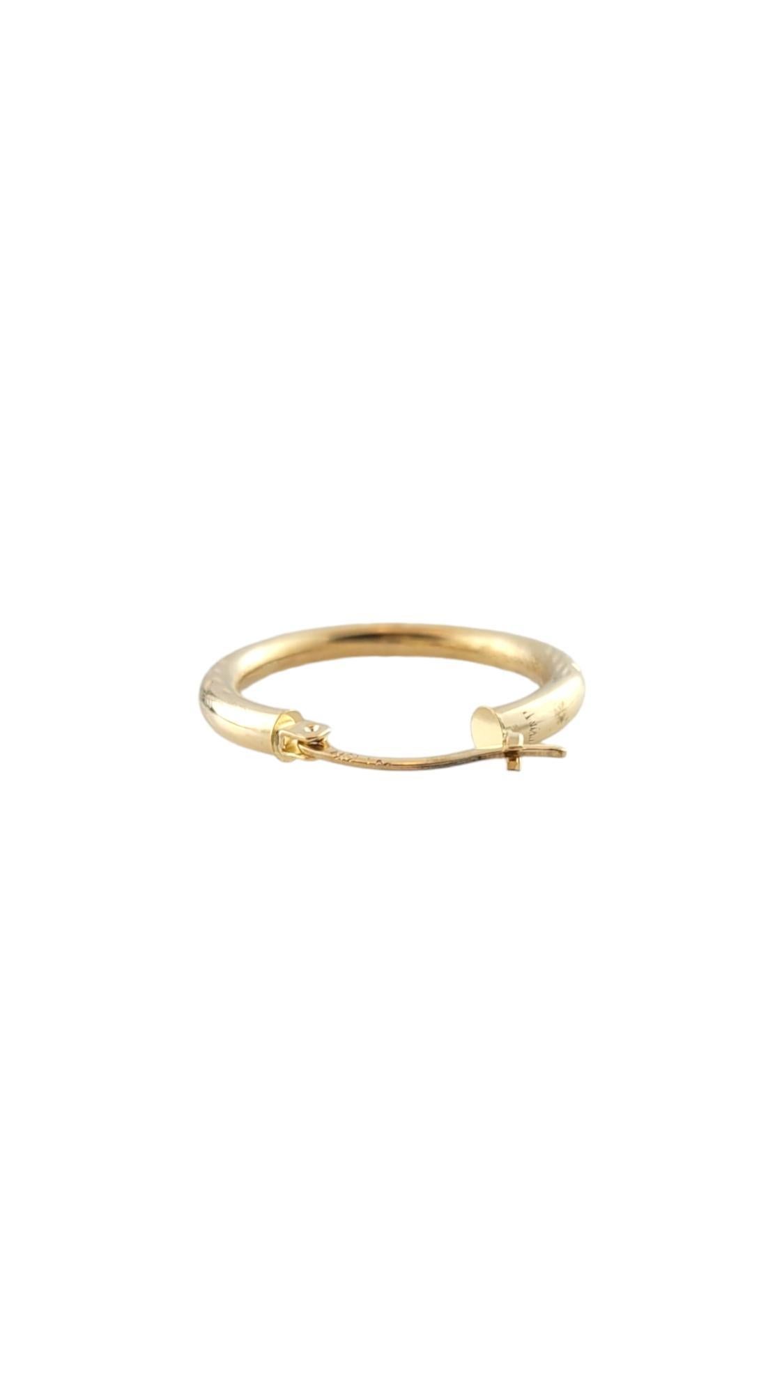 Women's 10K Yellow Gold Etched Circle Hoop Earrings #17582