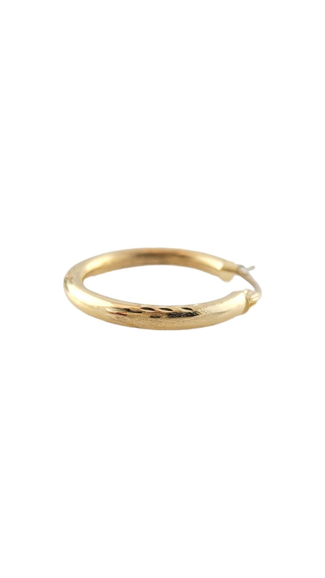 10K Yellow Gold Etched Circle Hoop Earrings #17582 1