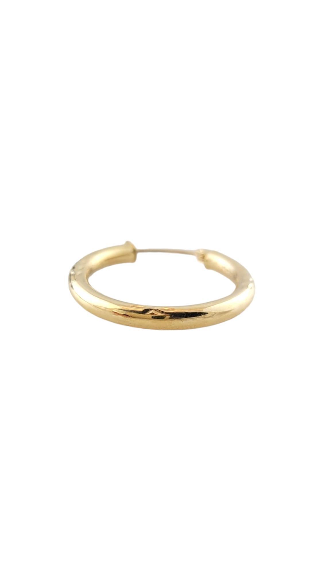10K Yellow Gold Etched Circle Hoop Earrings #17582 2