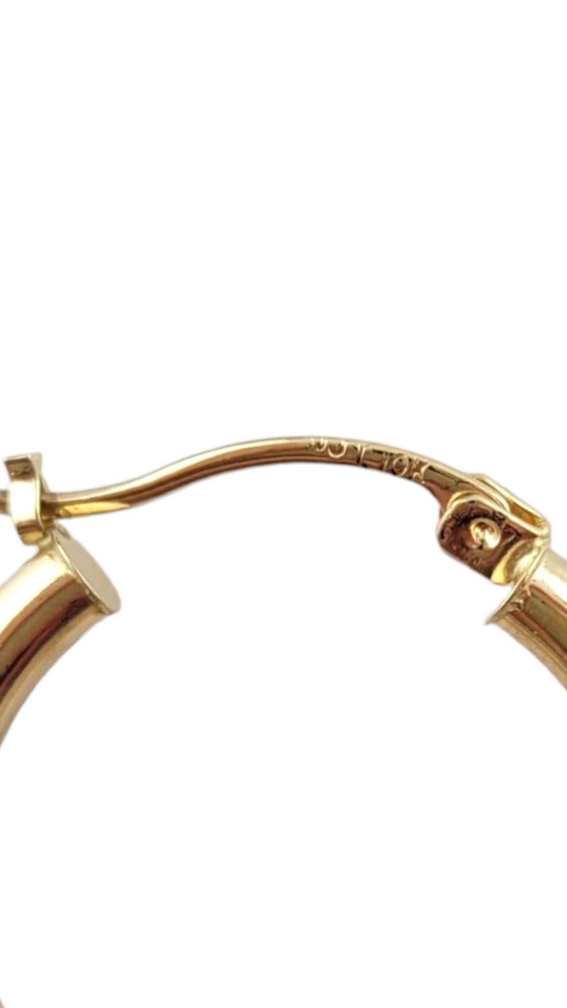 10K Yellow Gold Etched Circle Hoop Earrings #17582 3