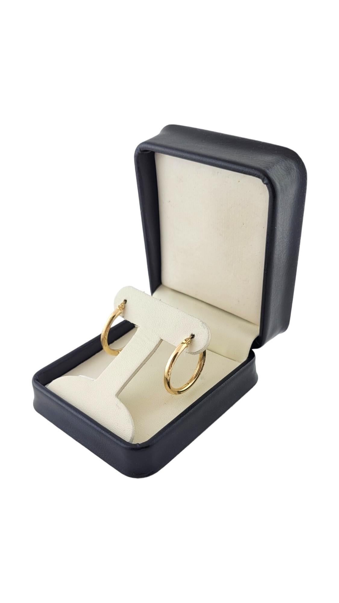 10K Yellow Gold Etched Circle Hoop Earrings #17582 5