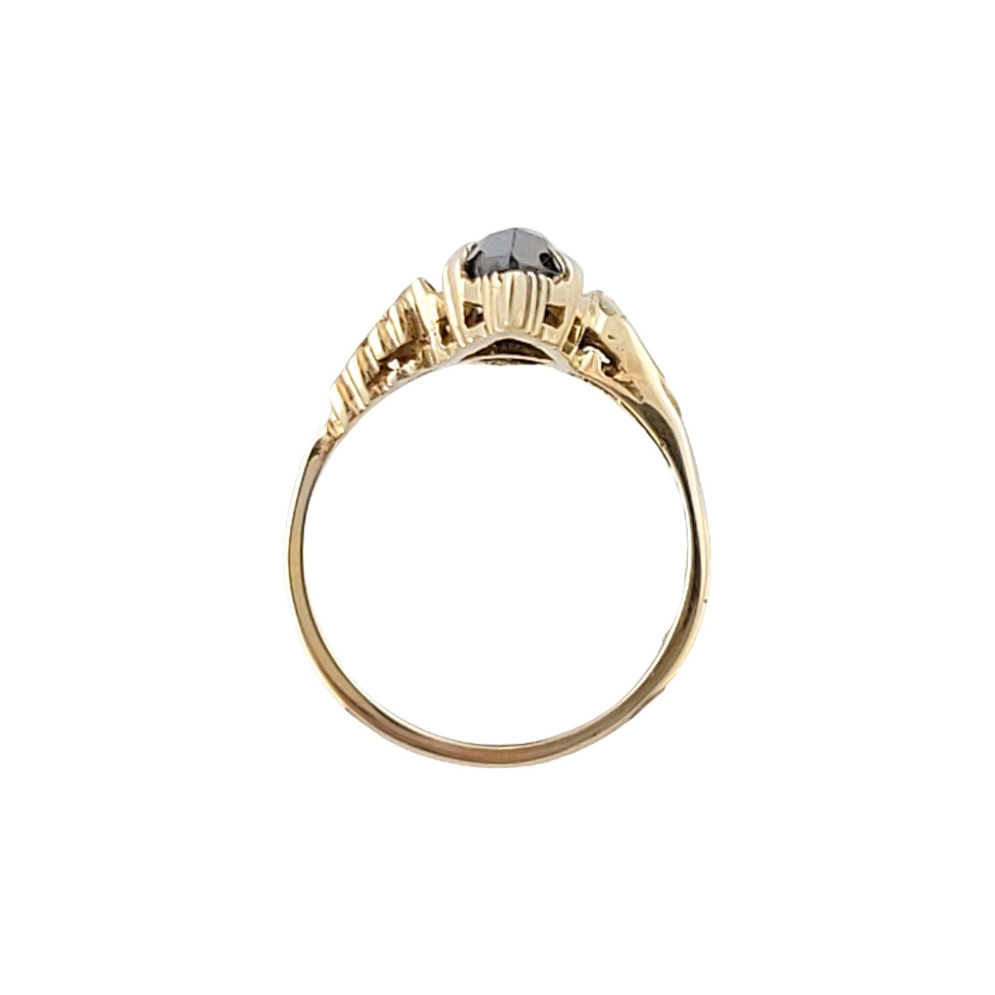 Facettierter Hämatit-Ring aus 10 Karat Gelbgold Größe 6,25 3